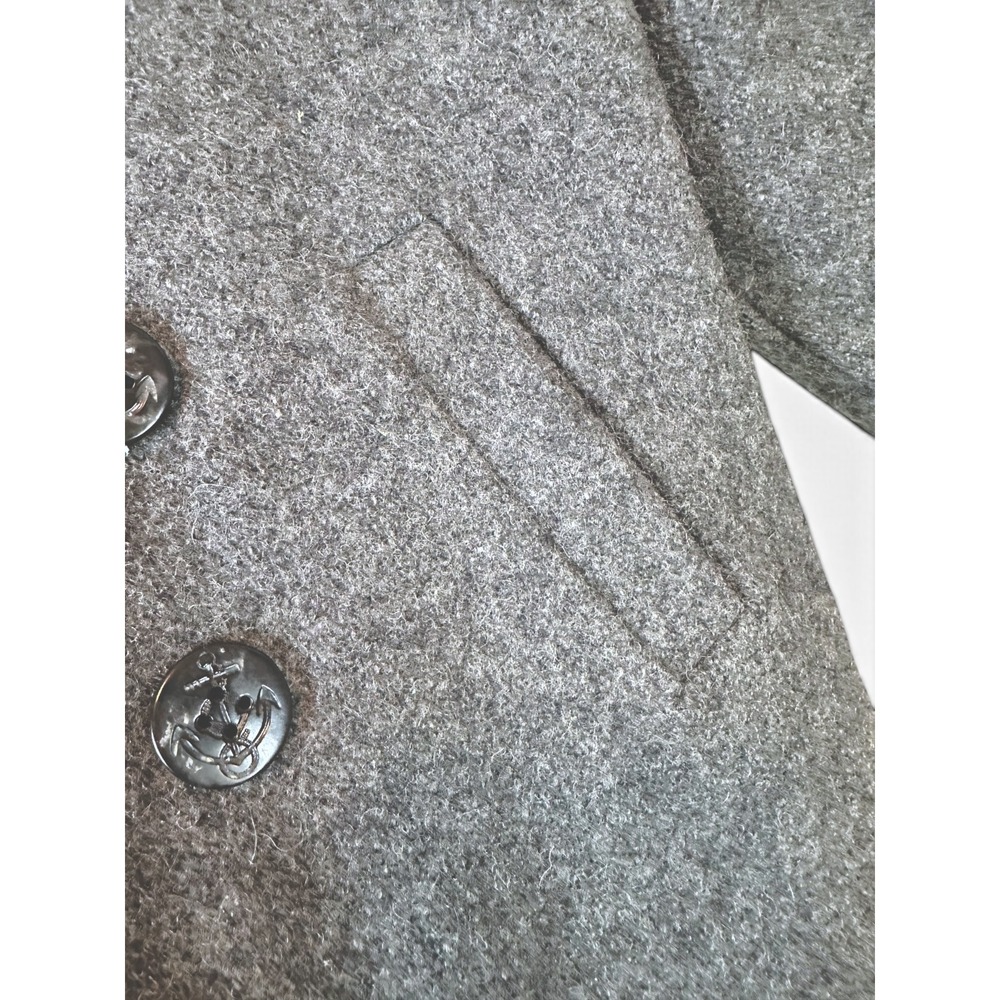 Class Act Double Breasted Pea Coat Boys 2T Gray Wool Blend Anchor Buttons - Picture 6 of 6